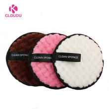 OEM round washable makeup remover cleansing sponge facial reusable makeup remover cotton pad